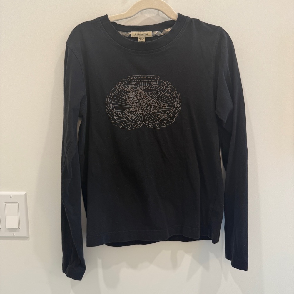 Burberry Black Crew Neck Long Sleeve shirt